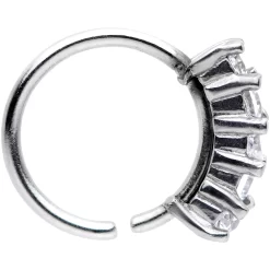 18 Gauge 5/16 Clear CZ Gem Crowning Glory Seamless Circular Ring 6 18 Gauge 5/16 Clear CZ Gem Crowning Glory Seamless Circular Ring -Body Jewelry Store 65750.otherimage2