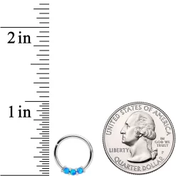 16 Gauge 3/8 Blue Synthetic Opal Hinged Segment Ring -Body Jewelry Store 65752.otherimage2
