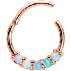 16 Gauge 3/8 Synthetic Opal Rose Gold Tone Hinged Segment Ring 6 16 Gauge 3/8 Synthetic Opal Rose Gold Tone Hinged Segment Ring -Body Jewelry Store 65757.otherimage1