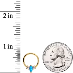 16 Gauge 3/8 Blue Synthetic Opal Glamour Gold Tone Hinged Segment Ring 5 16 Gauge 3/8 Blue Synthetic Opal Glamour Gold Tone Hinged Segment Ring -Body Jewelry Store 65760.otherimage2