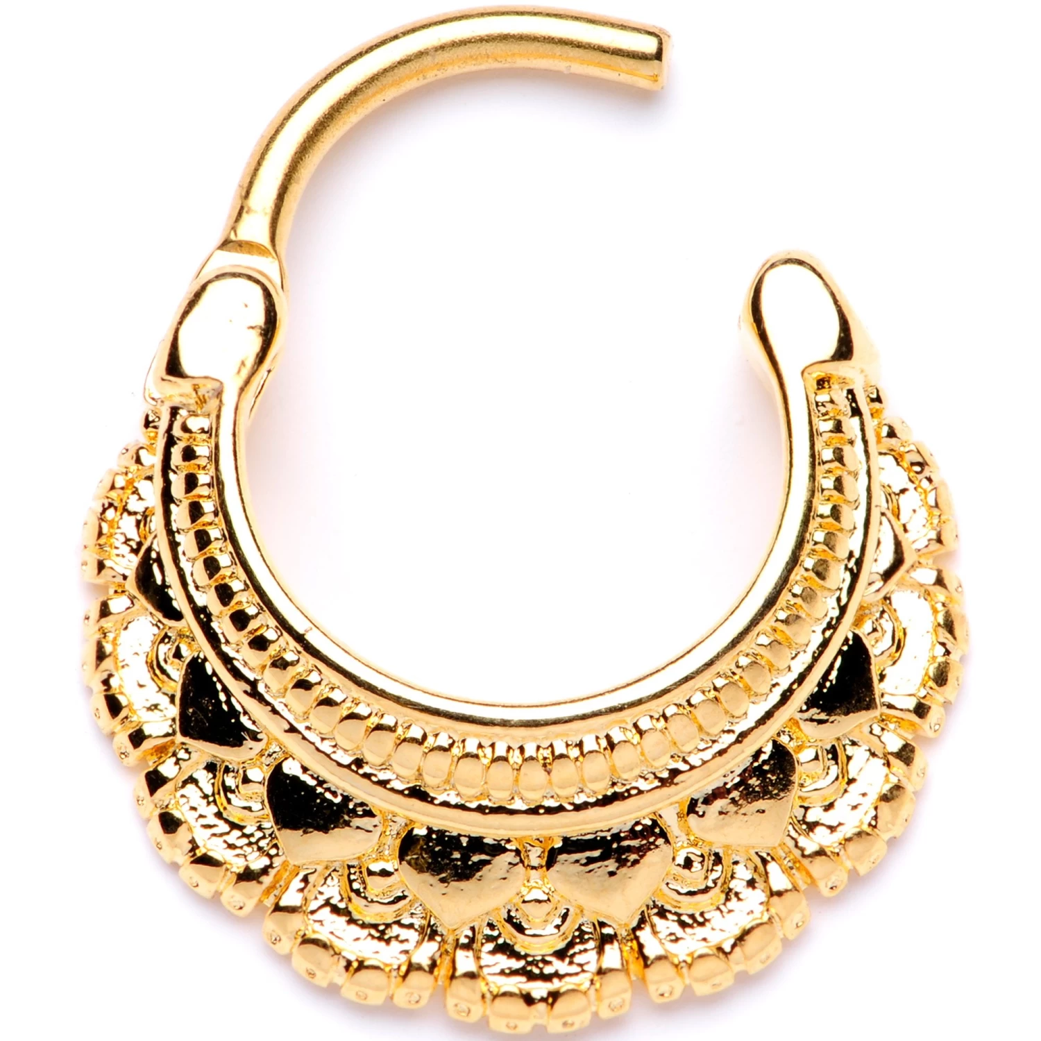 16 Gauge 3/8 Gold Tone Always Elegant Septum Clicker 2 16 Gauge 3/8 Gold Tone Always Elegant Septum Clicker - Image 2
