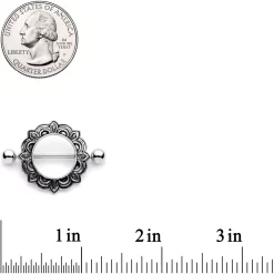 14 Gauge 9/16 Art Nouveau Style Nipple Shield Set -Body Jewelry Store 65928.otherimage2