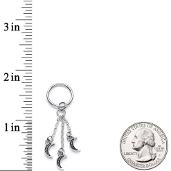 16 Gauge 3/8 Triple Crescent Moon Dangle Hinged Segment Ring -Body Jewelry Store 66014.otherimage2