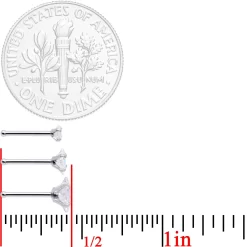 20 Gauge 1/4 Aurora Gem Square Multi Size Nose Bone Set Of 6 -Body Jewelry Store 66063.otherimage4