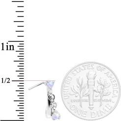 20 Gauge 3/16 White Synthetic Opal Dangle Faux Hoop L Shape Nose Ring 5 20 Gauge 3/16 White Synthetic Opal Dangle Faux Hoop L Shape Nose Ring -Body Jewelry Store 66129.otherimage2