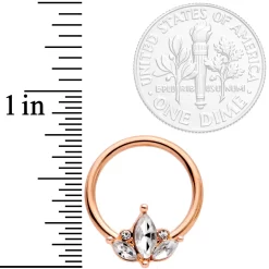 14 Gauge 0.51 Inch Clear CZ Rose Gold Tone Crest BCR Captive Ring Set Of 3 -Body Jewelry Store 66440.otherimage2