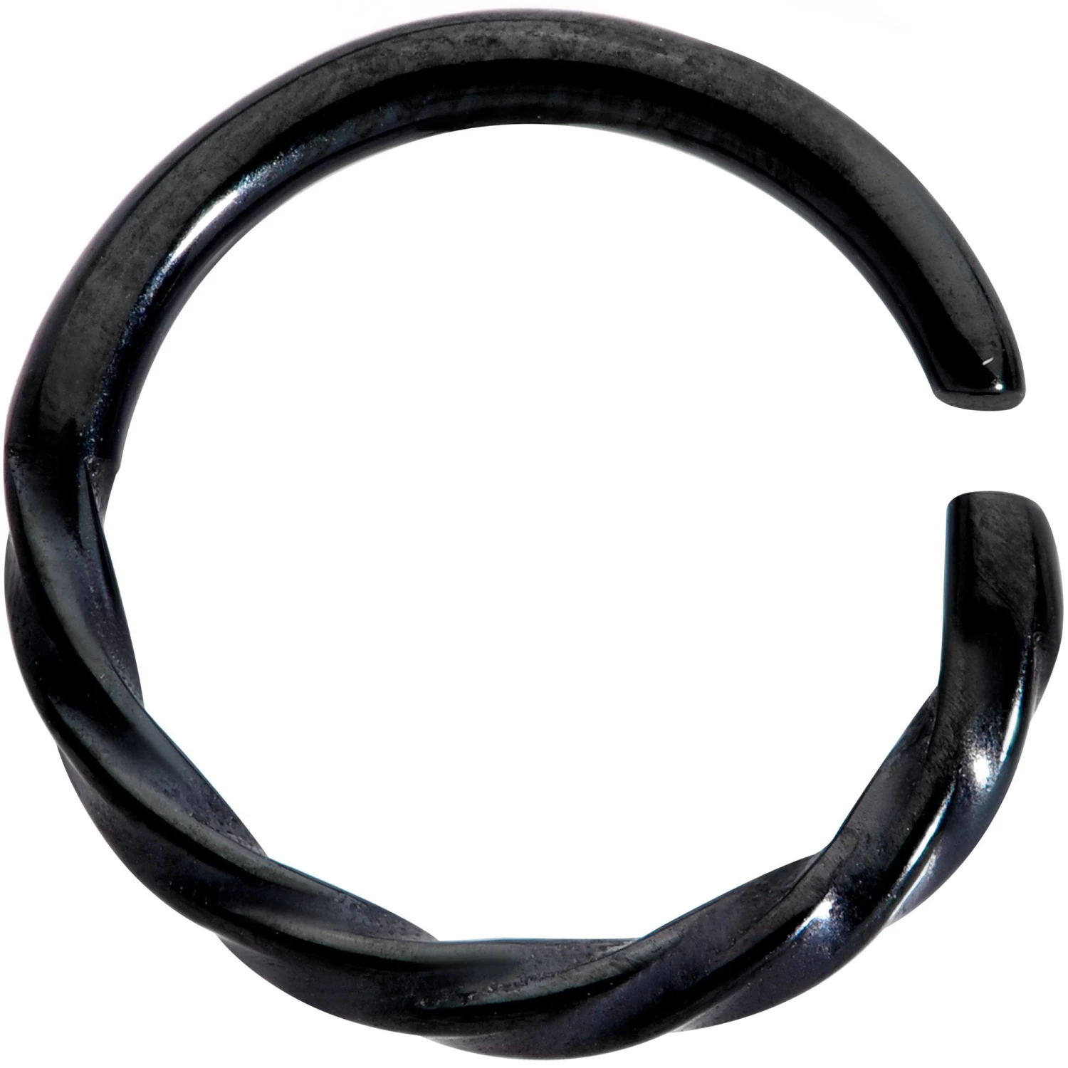 16 Gauge 3/8 Black Simply Twisted Closure Ring 1 16 Gauge 3/8 Black Simply Twisted Closure Ring
