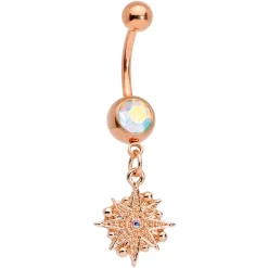Gaby Aurora Gem Rose Gold Tone Celestial Star Moon Dangle Belly Ring Set 6 Gaby Aurora Gem Rose Gold Tone Celestial Star Moon Dangle Belly Ring Set -Body Jewelry Store 66638 AB.otherimage2
