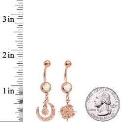 Gaby Aurora Gem Rose Gold Tone Celestial Star Moon Dangle Belly Ring Set 7 Gaby Aurora Gem Rose Gold Tone Celestial Star Moon Dangle Belly Ring Set -Body Jewelry Store 66638 AB.otherimage3