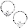 Gaby 14 Gauge 1/2 Bumble Bee BCR Captive Nipple Ring Set