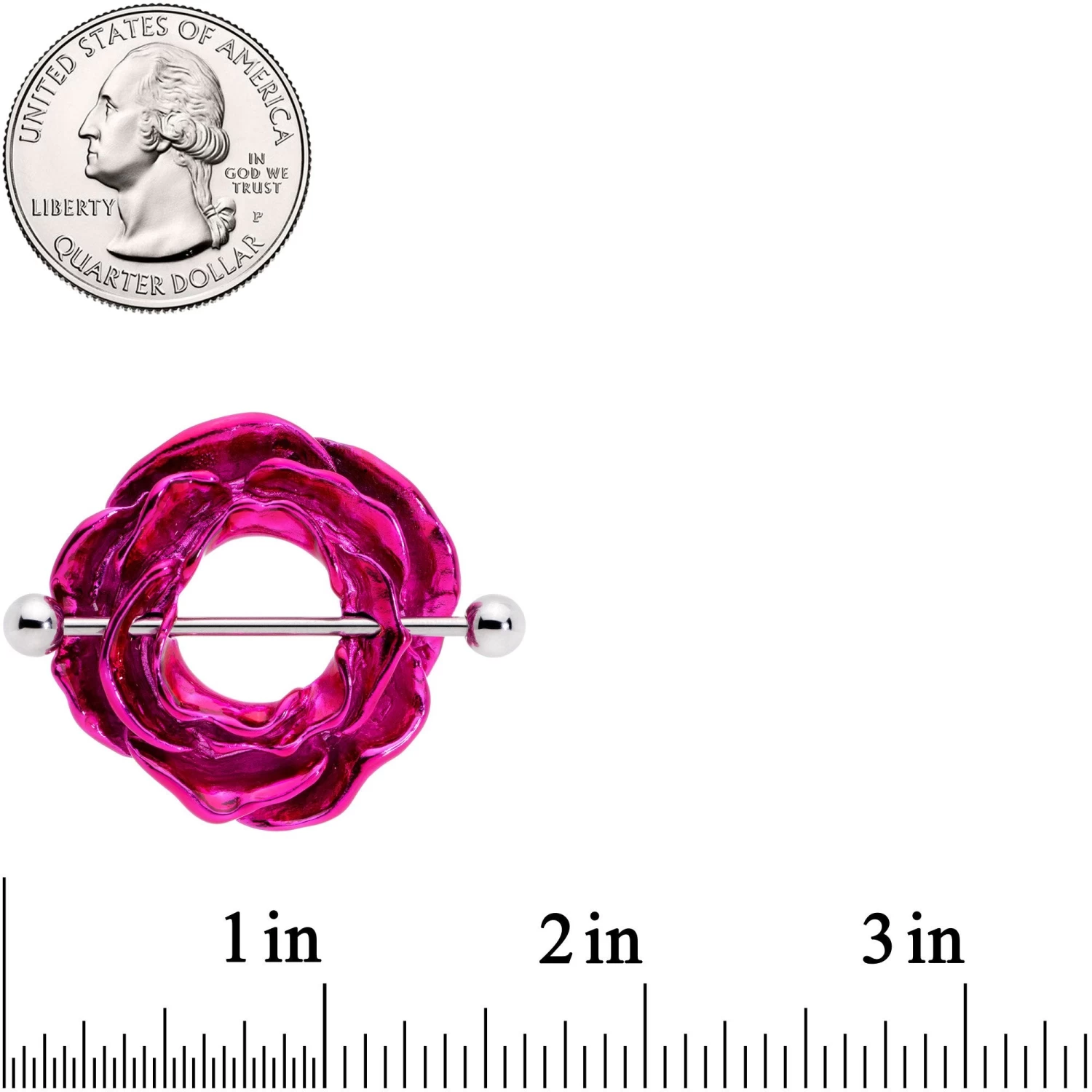 14 Gauge 33mm Hot Pink Blooming Blossom Flower Nipple Shield Set 2 14 Gauge 33mm Hot Pink Blooming Blossom Flower Nipple Shield Set - Image 2