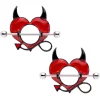 14 Gauge 28mm Red Black Lil Devil Heart Nipple Shield Set