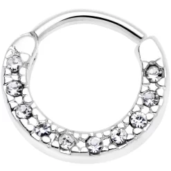 Gaby 16 Gauge 5/16 Clear Gem Paved Cartilage Clicker