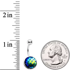 Blue Gem Blue Green Mermaid Scale Belly Ring Set Of 3 -Body Jewelry Store 66916.otherimage4
