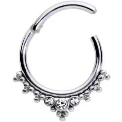 16 Gauge 3/8 Clear CZ Gem Triad Hinged Segment Ring -Body Jewelry Store 66939.otherimage1