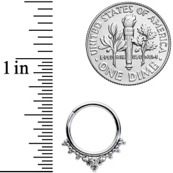 16 Gauge 3/8 Clear CZ Gem Triad Hinged Segment Ring -Body Jewelry Store 66939.otherimage2