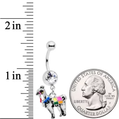 Clear CZ Gem Colorful Drama Llama Dangle Belly Ring 5 Clear CZ Gem Colorful Drama Llama Dangle Belly Ring -Body Jewelry Store 66971.otherimage1