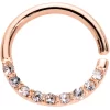 16 Gauge 5/16 Clear Gem Rose Gold Tone Elegance Seamless Circular Ring