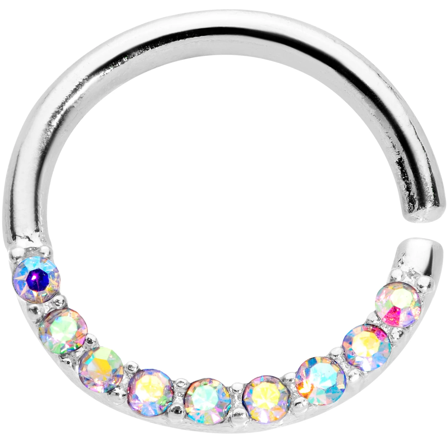 16 Gauge 5/16 Aurora Gem Simple Elegance Seamless Circular Ring 1 16 Gauge 5/16 Aurora Gem Simple Elegance Seamless Circular Ring