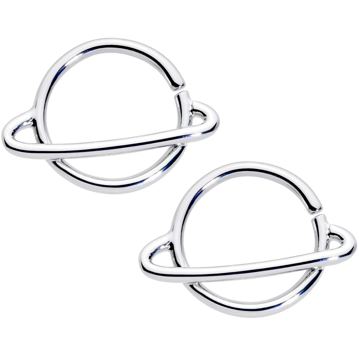 14 Gauge 1/2 Ring Of Saturn Planet Nipple Ring Set 1 14 Gauge 1/2 Ring Of Saturn Planet Nipple Ring Set