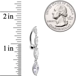 Clear CZ Gem Waterfall Dangle Top Mount Belly Ring -Body Jewelry Store 67351.otherimage3 ed82aaf5 9184 4cff 9ea2 ffe4d0b3eb88