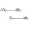 Gaby 14 Gauge 5/8 Clear Gem Sexy Heart Spider Barbell Nipple Ring Set