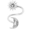 Gaby 14 Gauge 7/16 Clear Gem Moon Spiral Twister Belly Ring