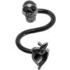 Gaby 14 Gauge 1/2 Black CZ Gem Halloween Skull Spiral Twister Belly Ring