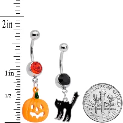 Gaby Black Red Gem Pumpkin Cat Halloween Dangle Belly Ring Set Of 2 9 Gaby Black Red Gem Pumpkin Cat Halloween Dangle Belly Ring Set Of 2 -Body Jewelry Store 67592.otherimage3 a89b44ba 7678 4f3d 8519 4f15fc3d84ab