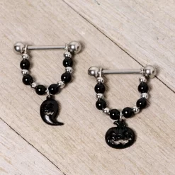 Gaby 14 Gauge 5/8 Black Pumpkin Ghost Halloween Dangle Nipple Ring Set 8 Gaby 14 Gauge 5/8 Black Pumpkin Ghost Halloween Dangle Nipple Ring Set -Body Jewelry Store 67595.otherimage2 521422a8 f904 4f81 8407 8328f1454577