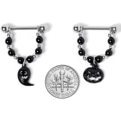 Gaby 14 Gauge 5/8 Black Pumpkin Ghost Halloween Dangle Nipple Ring Set 9 Gaby 14 Gauge 5/8 Black Pumpkin Ghost Halloween Dangle Nipple Ring Set -Body Jewelry Store 67595.otherimage3 8b18448b b268 486c 8726 791eff324a25
