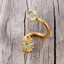 14 Gauge 3/8 Clear Blue Gem Gold Tone Moon Star Spiral Twister Belly Ring 9 14 Gauge 3/8 Clear Blue Gem Gold Tone Moon Star Spiral Twister Belly Ring -Body Jewelry Store 67610.otherimage3 8753adf2 9299 411d 812b 7adb6a31aec5