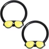 16 Gauge 3/8 Black Yellow Aviator Sunglasses Hinged Segment Ring