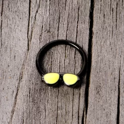 16 Gauge 3/8 Black Yellow Aviator Sunglasses Hinged Segment Ring 9 16 Gauge 3/8 Black Yellow Aviator Sunglasses Hinged Segment Ring -Body Jewelry Store 67633.otherimage3 37652471 6459 4fb3 9257 a1e21032ba41