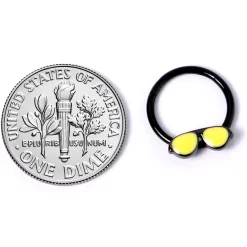 16 Gauge 3/8 Black Yellow Aviator Sunglasses Hinged Segment Ring 11 16 Gauge 3/8 Black Yellow Aviator Sunglasses Hinged Segment Ring -Body Jewelry Store 67633.otherimage5 7e393e14 e908 4af4 aab0 8d9c9b648d22