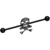 14 Gauge Black Skull And Crossbones Halloween Industrial Barbell 38mm