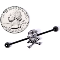 14 Gauge Black Skull And Crossbones Halloween Industrial Barbell 38mm -Body Jewelry Store 67637.otherimage3 c20c5b63 a511 4fd9 8b77 273dd90f579a
