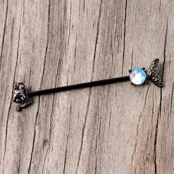 14 Gauge Black Blue Mermaid Scale Tail Industrial Barbell 38mm -Body Jewelry Store 67744.otherimage2