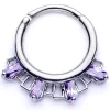 16 Gauge 3/8 Purple Gem Rectangle Septum Clicker