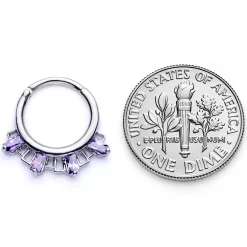 16 Gauge 3/8 Purple Gem Rectangle Septum Clicker -Body Jewelry Store 67785.otherimage5