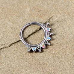 16 Gauge 3/8 Aurora CZ Gem Triangles Septum Clicker 8 16 Gauge 3/8 Aurora CZ Gem Triangles Septum Clicker -Body Jewelry Store 67786.otherimage2