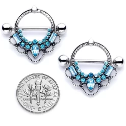 Gaby 14 Gauge 5/8 Aqua Gem Filigree Nipple Shield Set 9 Gaby 14 Gauge 5/8 Aqua Gem Filigree Nipple Shield Set -Body Jewelry Store 67818 AQ.otherimage4