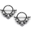 Gaby 14 Gauge 5/8 Clear Gem Filigree Nipple Shield Set