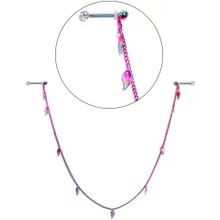 Gaby 14 Gauge 5/8 Clear Gem Rainbow Autumn Leaves Dangle Nipple Chain 11 Gaby 14 Gauge 5/8 Clear Gem Rainbow Autumn Leaves Dangle Nipple Chain -Body Jewelry Store 67867.otherimage4