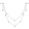 Gaby 14 Gauge 5/8 Blue Gem Moon Star Double Dangle Nipple Chain