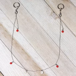 Gaby 14 Gauge 9/16 Clear Gem Ladybug BCR Captive Ring Dangle Nipple Chain 8 Gaby 14 Gauge 9/16 Clear Gem Ladybug BCR Captive Ring Dangle Nipple Chain -Body Jewelry Store 67873.otherimage3