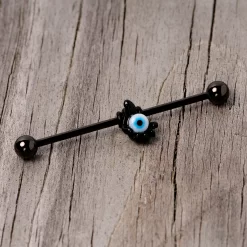 14 Gauge Black Blue Eyeball Hand Halloween Industrial Barbell 38mm -Body Jewelry Store 67880.otherimage2