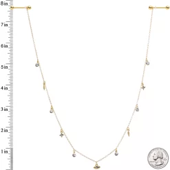 14 Gauge 9/16 Clear Gem Gold Tone Eye Star Feather Dangle Nipple Chain -Body Jewelry Store 67933.otherimage2