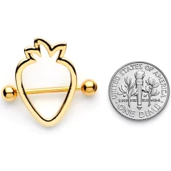 14 Gauge 3/4 Gold Tone Hollow Strawberry Nipple Shield Set 14 14 Gauge 3/4 Gold Tone Hollow Strawberry Nipple Shield Set -Body Jewelry Store 67952.otherimage4