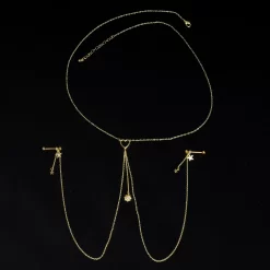 Gaby 14 Gauge 5/8 Aurora Gem Gold Tone Sun Heart Star Nipple Chain Necklace 8 Gaby 14 Gauge 5/8 Aurora Gem Gold Tone Sun Heart Star Nipple Chain Necklace -Body Jewelry Store 67968.otherimage2